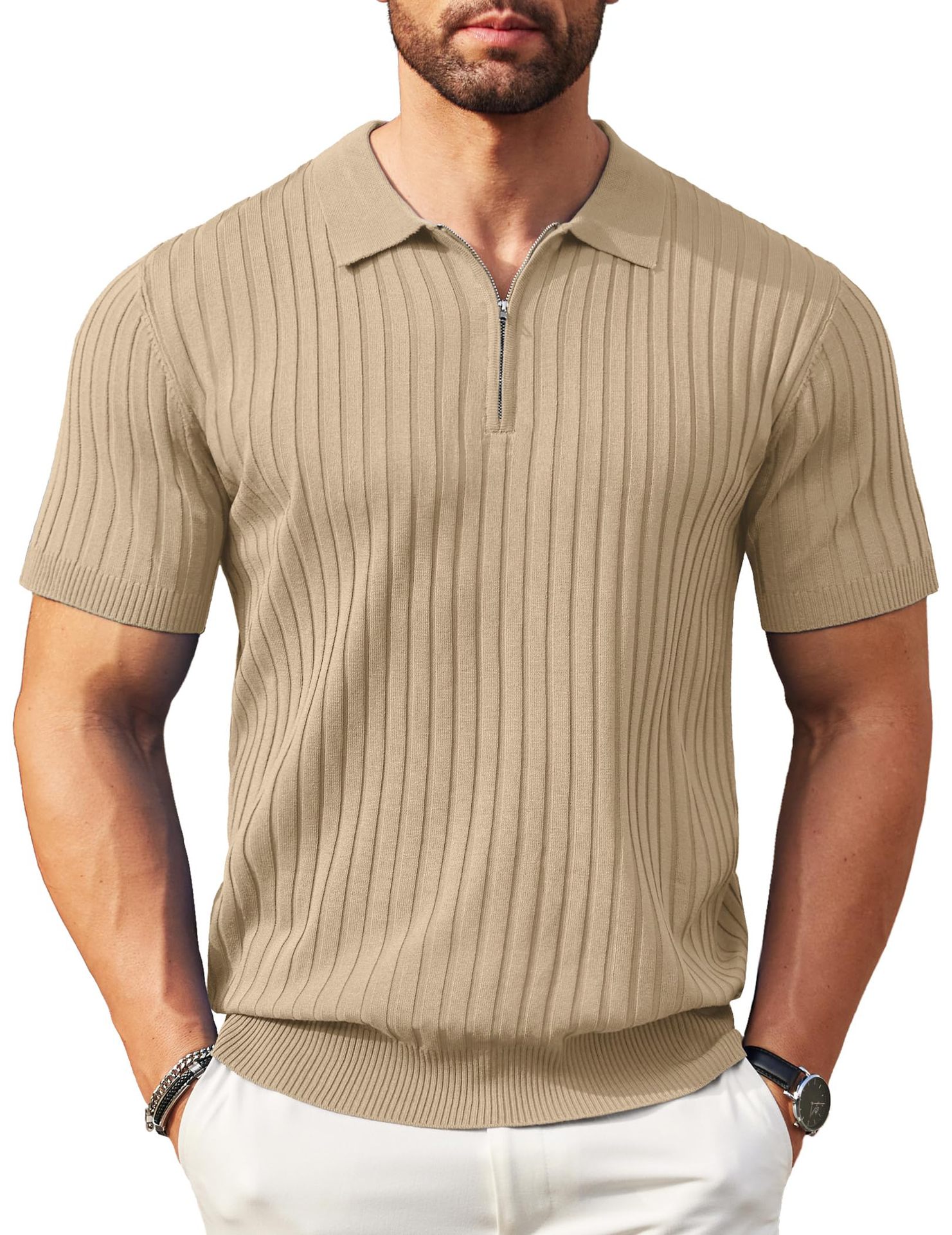 Polyester Polo Ribbed T-Shirt