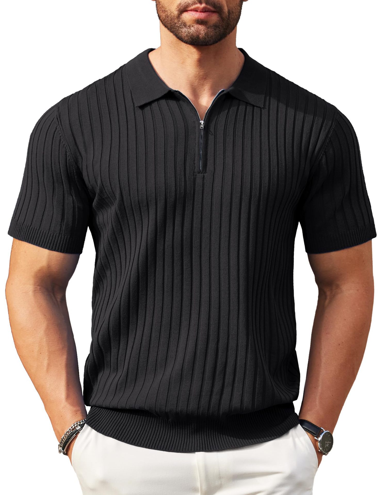 Polyester Polo Ribbed T-Shirt