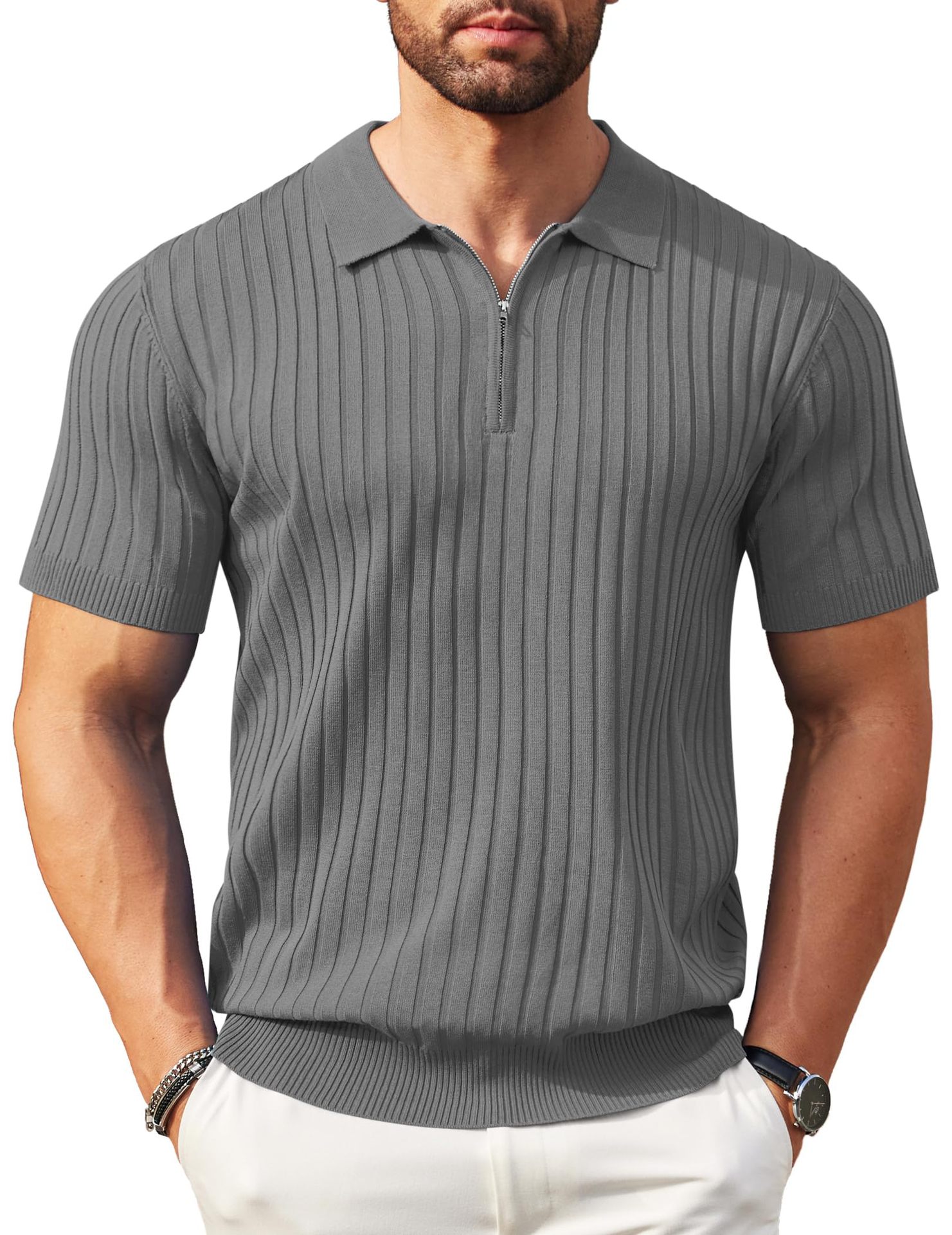 Polyester Polo Ribbed T-Shirt