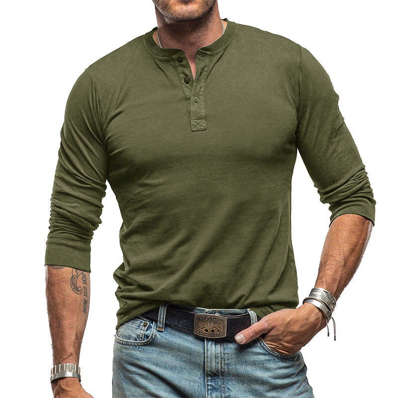 Men's Fashionable Pure Cotton Crewneck Long-Sleeve