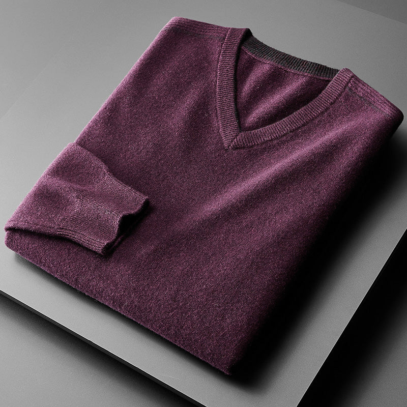 Men's V-Neck Sweater Casual Large