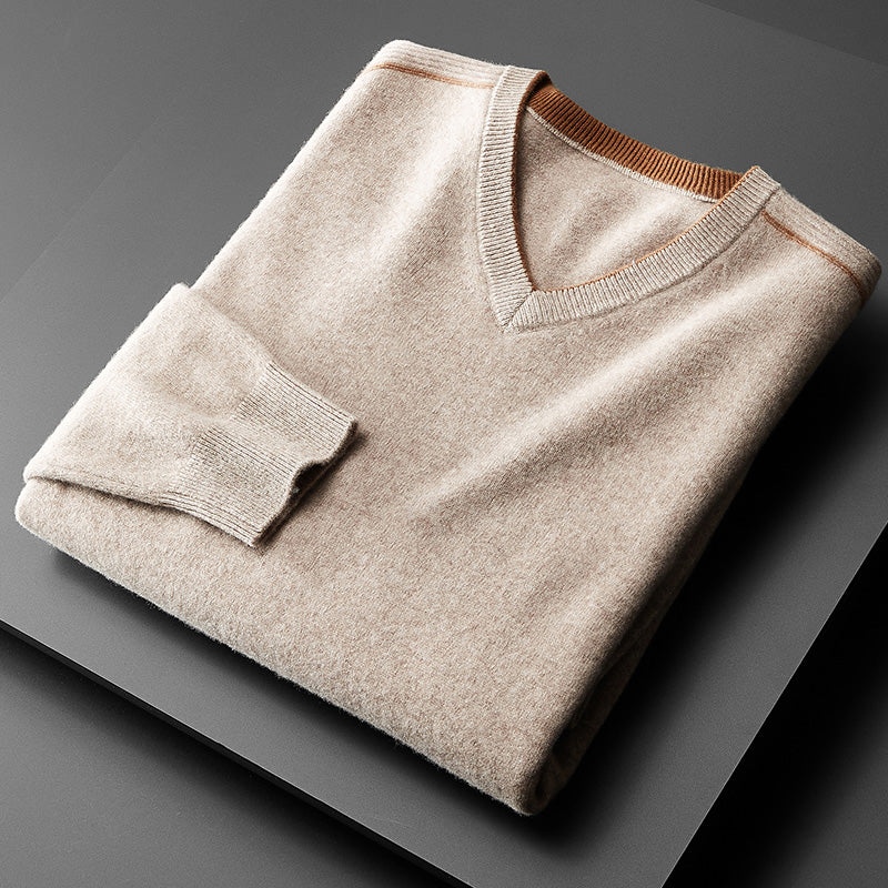 Men's V-Neck Sweater Casual Large