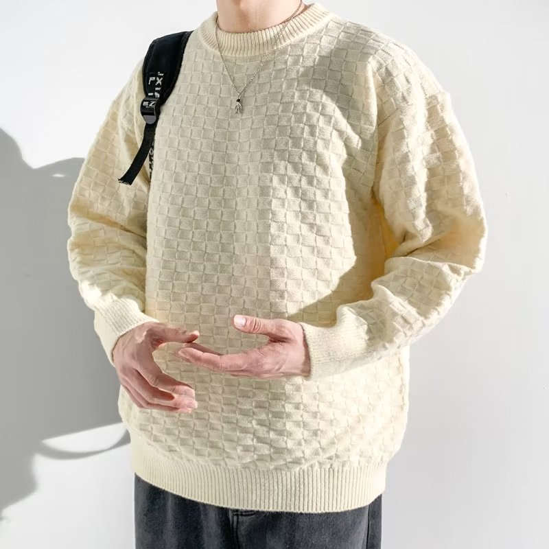 Blend Sweater Plaid Pattern