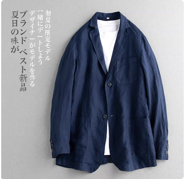Thin Men's Linen Suit Business Casual