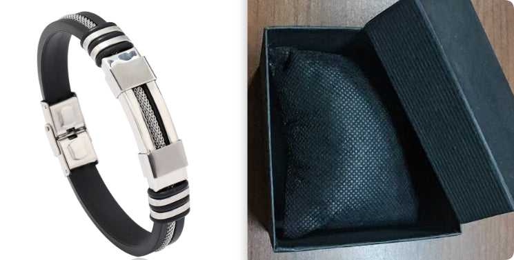 Fashionable Snake-Print Plated Steel Chain Bracelet