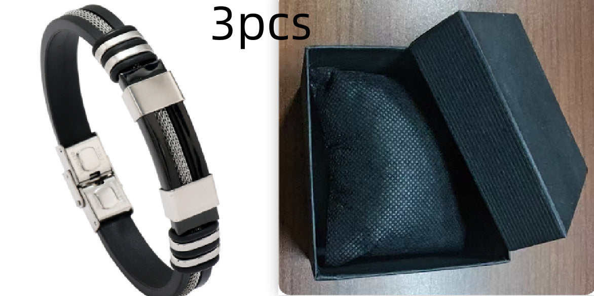 Fashionable Snake-Print Plated Steel Chain Bracelet