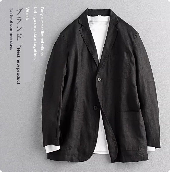 Thin Men's Linen Suit Business Casual