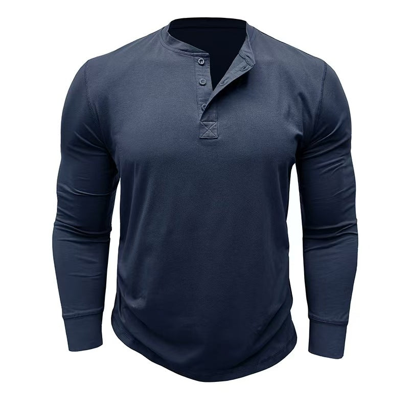 Men's Fashionable Pure Cotton Crewneck Long-Sleeve