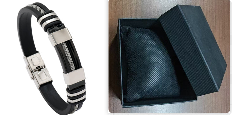 Fashionable Snake-Print Plated Steel Chain Bracelet