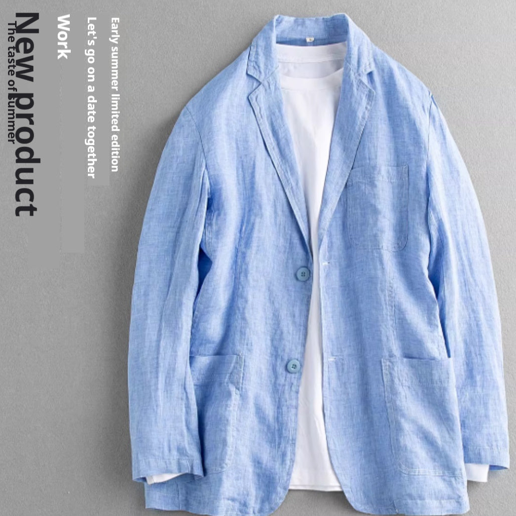 Thin Men's Linen Suit Business Casual