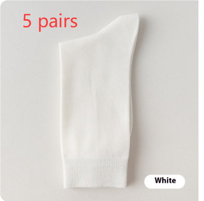 Mid Calf Cotton Socks Clean Knit