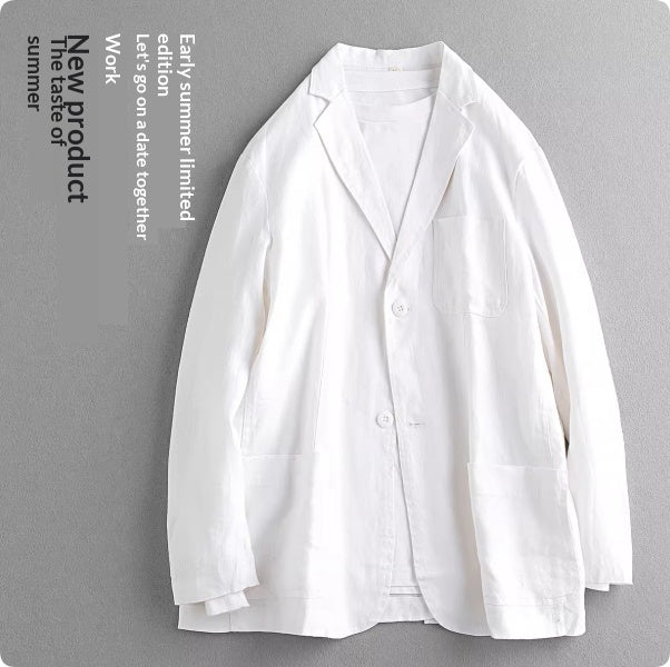 Thin Men's Linen Suit Business Casual