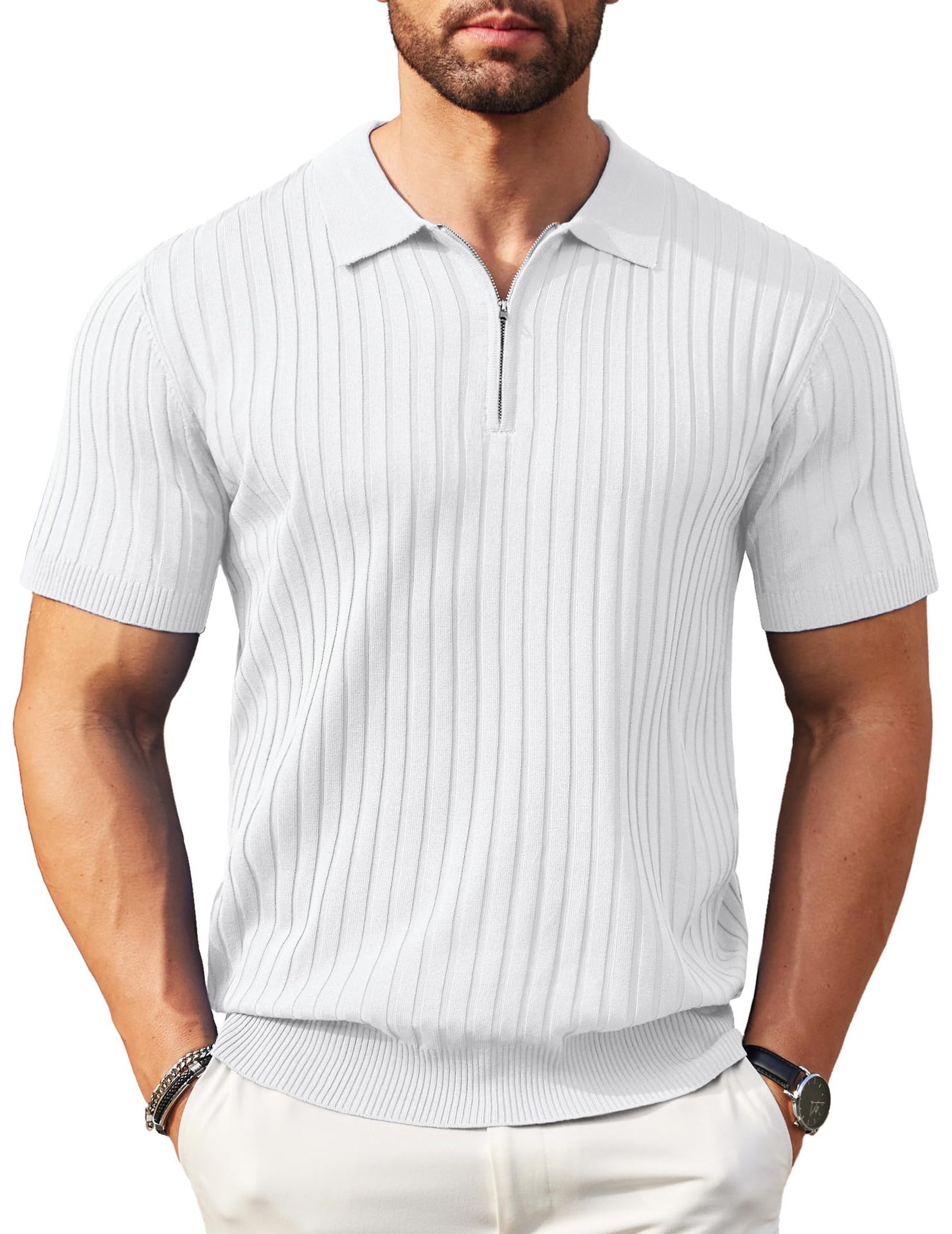 Polyester Polo Ribbed T-Shirt