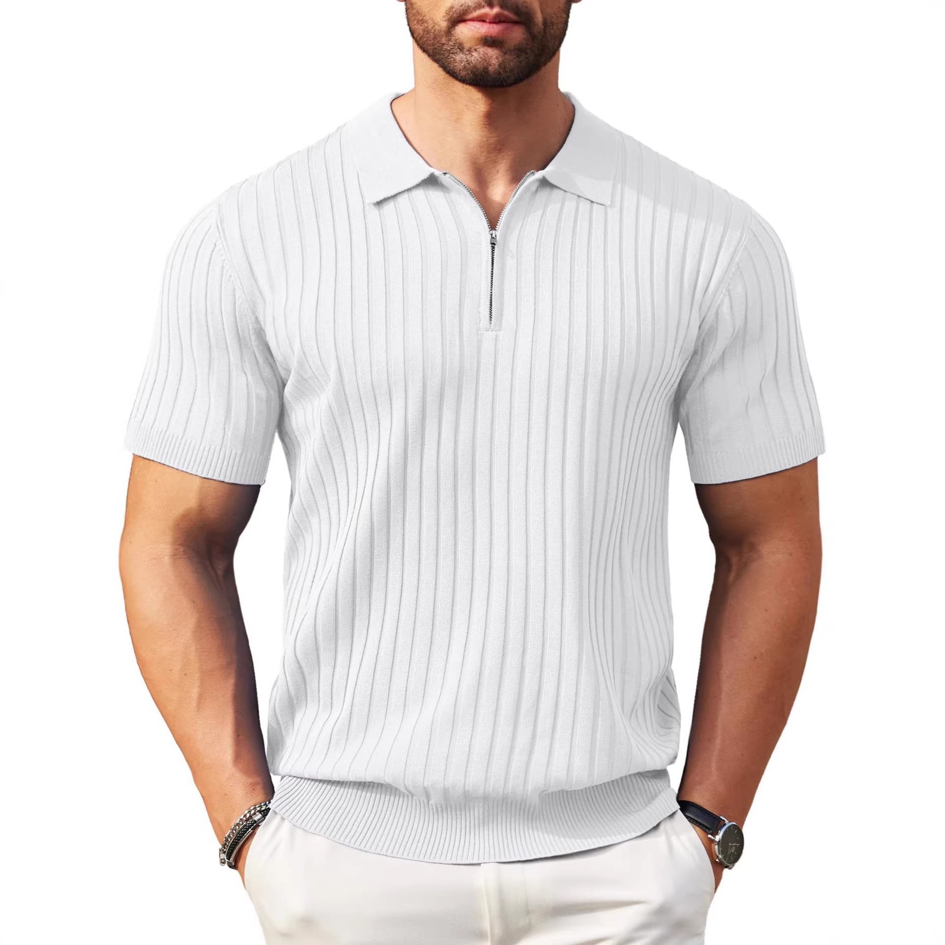Polyester Polo Ribbed T-Shirt