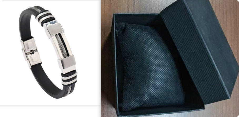 Fashionable Snake-Print Plated Steel Chain Bracelet