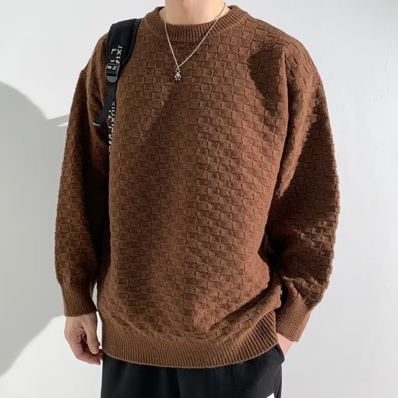 Blend Sweater Plaid Pattern