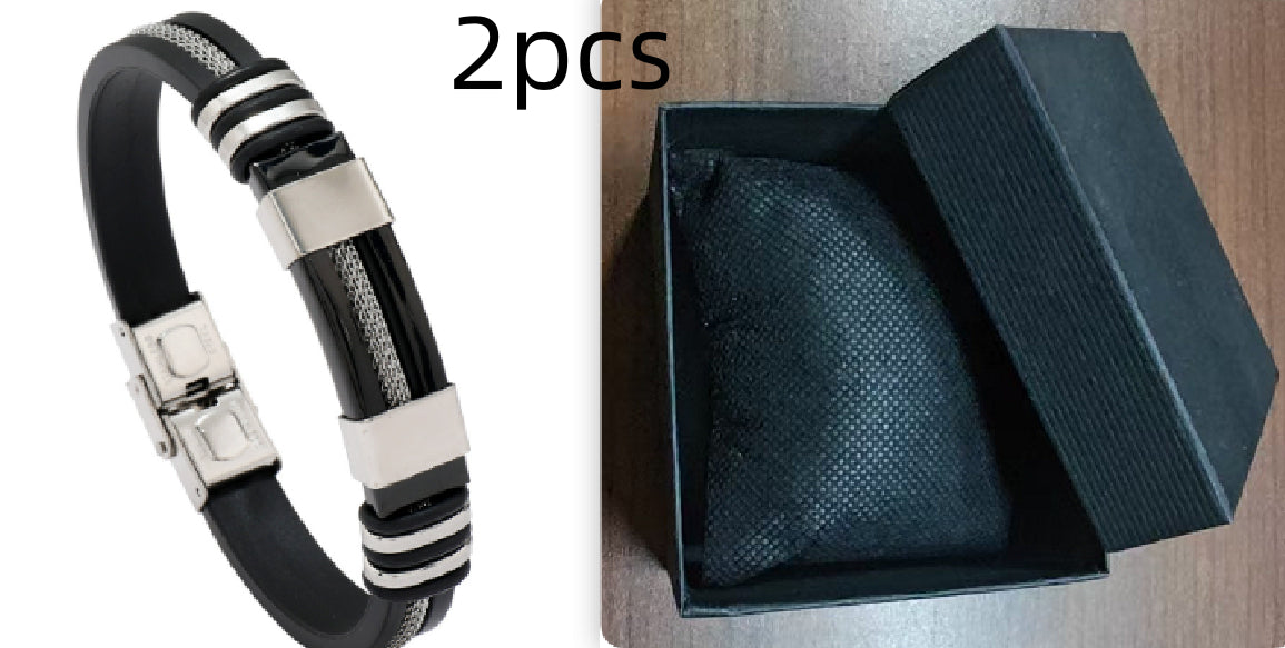 Fashionable Snake-Print Plated Steel Chain Bracelet