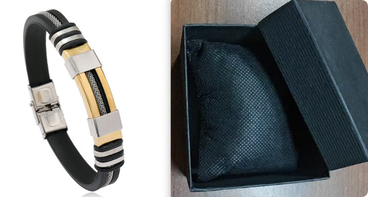 Fashionable Snake-Print Plated Steel Chain Bracelet