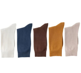 Mid Calf Cotton Socks Clean Knit