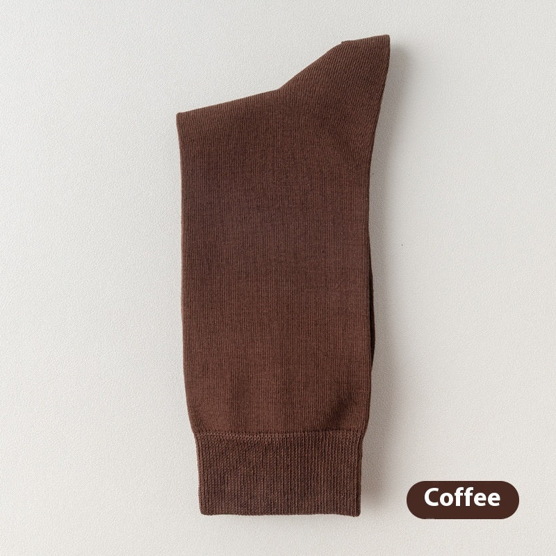 Mid Calf Cotton Socks Clean Knit